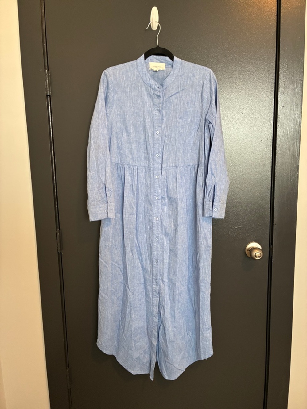 Pomander Place Lydell Maxi Dress Chambray Sz S - Picture 2 of 8